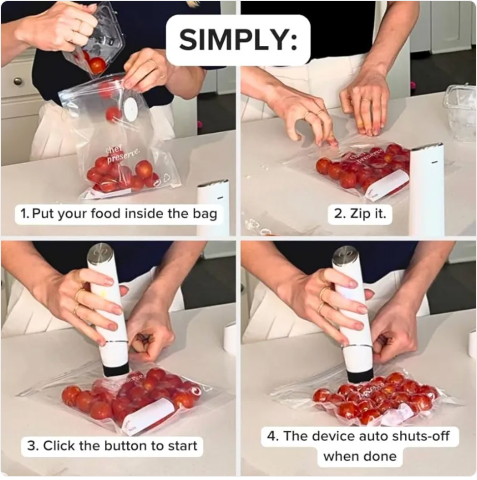 Extra Chef Preserve™ Reusable Vacuum Seal Bags